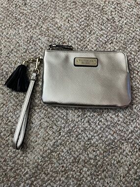 Victoria's Secret Metallic Gold Wristlet with Black Tassel